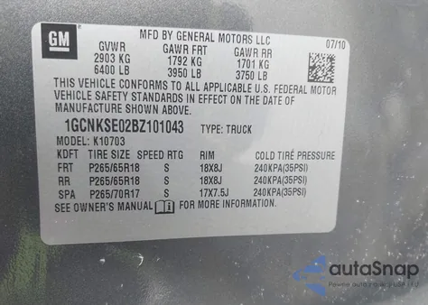 2011 Chevrolet Silverado 1500 Lt из США, поврежденный, VIN 1GCNKSE02BZ101043